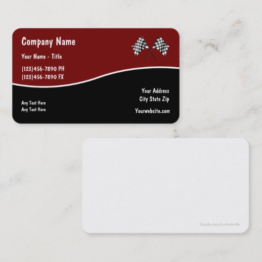 Automotive Racing Flag Visitekaartjes (Voorkant / Achterkant)