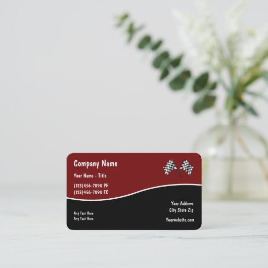 Automotive Racing Flag Visitekaartjes (Staand voorkant)