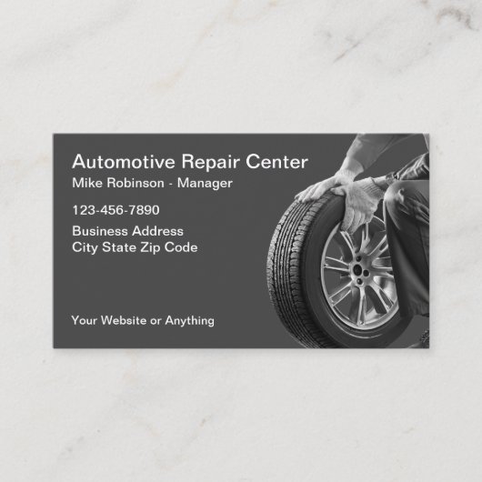 Automotive Repair Service Eenvoudige Visitekaartje (Voorkant)