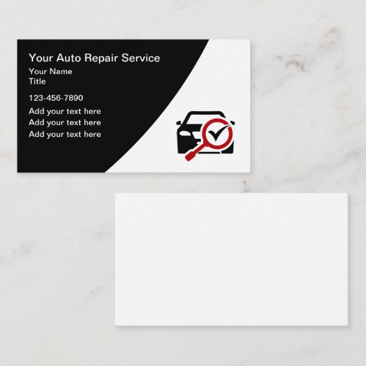 Automotive Reparatie Service Mechanische Visitekaa Visitekaartje (Voorkant / Achterkant)