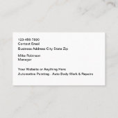 Automotive Schilderen & Collision Visitekaartjes (Achterkant)