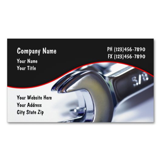 Automotive Service Design Visitekaartje Magneet (Voorkant)