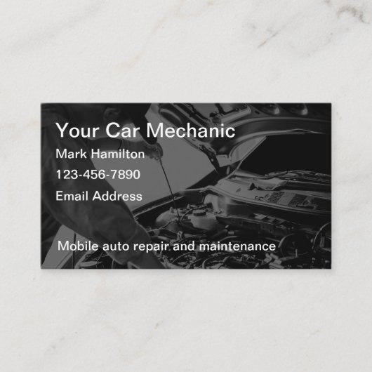 Automotive Services Car Mechanic Visitekaartje (Voorkant)