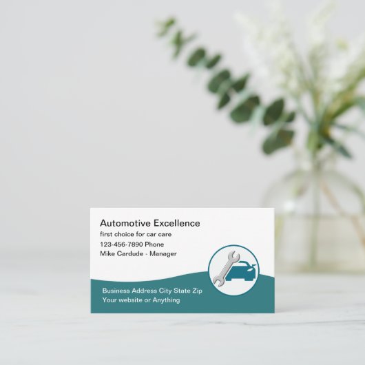 Automotive Services Cool Business Card Design Visitekaartje (Staand voorkant)