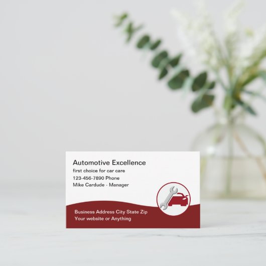 Automotive Services Cool Business Card Design Visitekaartje (Staand voorkant)