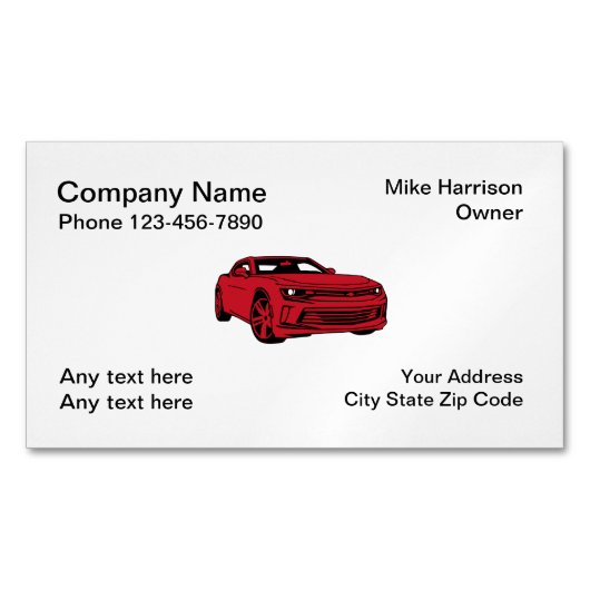 Automotive Thema Eenvoudig ontwerp Visitekaartje Magneet (Voorkant)