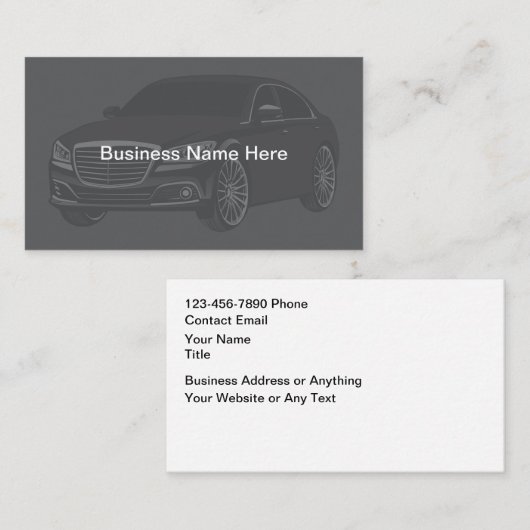Automotive Theme Business Card Design Visitekaartje (Voorkant / Achterkant)