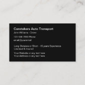 Automotive Transport Car Carrier Thema Visitekaartje (Achterkant)