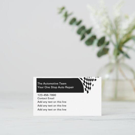 Automotive Visitekaartje Unique Design Sjabloon (Staand voorkant)