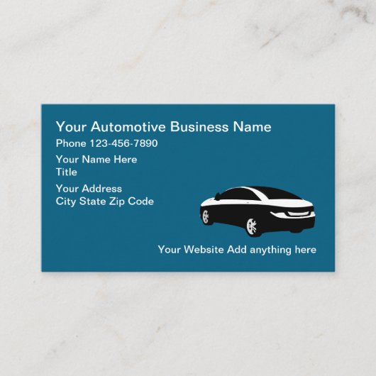 Automotive Visitekaartjes eenvoudige lay-out (Voorkant)