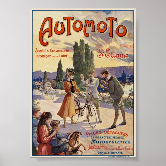 Automoto St. Etienne Vintage Poster 1905 (Voorkant)