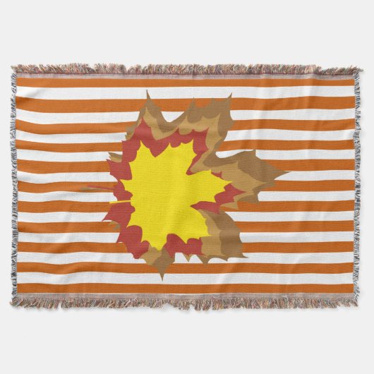 Autonome Stripes met bladeren Deken (Voorkant)