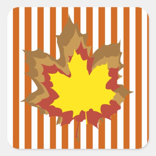 Autonome Stripes met bladeren Vierkante Sticker (Voorkant)
