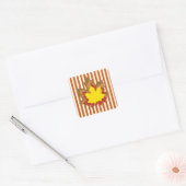 Autonome Stripes met bladeren Vierkante Sticker (Envelop)