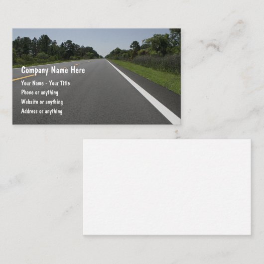 Autoontwerp voor Uitzicht op de weg Visitekaartje (Voorkant / Achterkant)