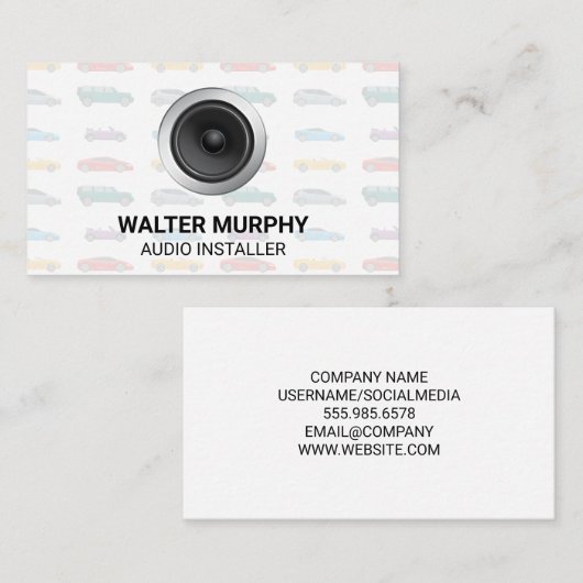 Autopatroon | Audio-luidspreker Visitekaartje (Voorkant / Achterkant)