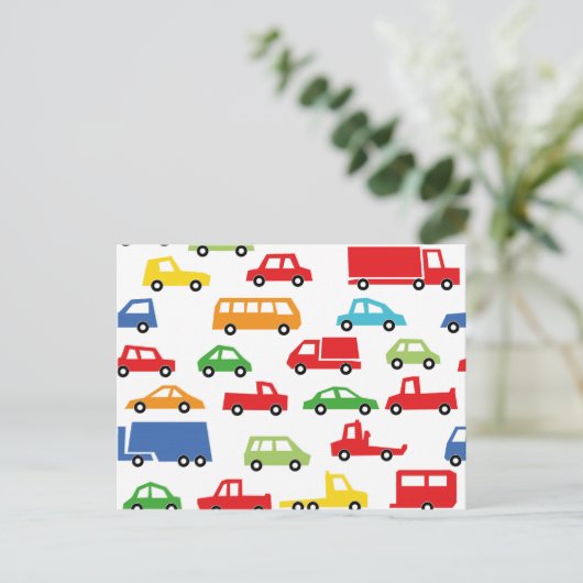 autopatroon speelgoed - afbeelding auto briefkaart (Staand voorkant)