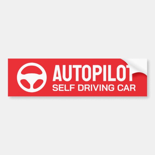 AutoPilot Zelfrijdende Auto Sign Bumpersticker (Voorkant)
