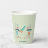 Autopistische medische Humor met snor personages Papieren Bekers (Voorkant)