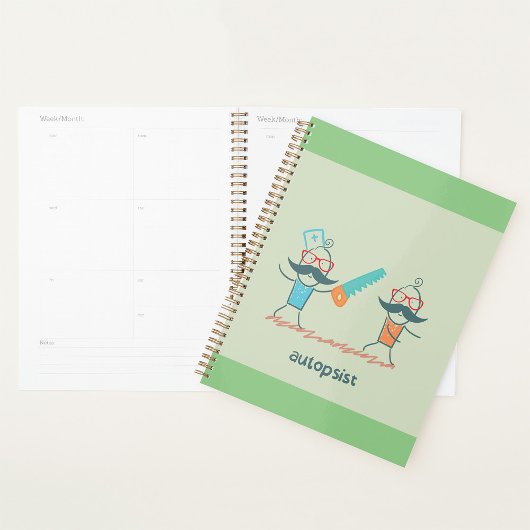 Autopistische medische Humor met snor personages Planner