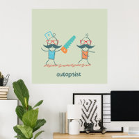 Autopistische medische Humor met snor personages