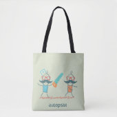Autopistische medische Humor met snor personages Tote Bag (Voorkant)