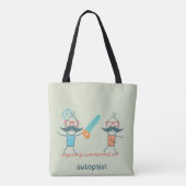 Autopistische medische Humor met snor personages Tote Bag (Achterkant)