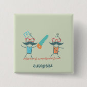 Autopistische medische Humor met snor personages Vierkante Button 5,1 Cm (Voorkant)