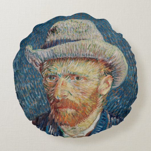 Autoportret van Gogh Rond Kussen (Achterkant)