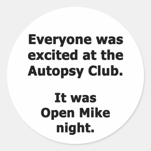 Autopsy Club Ronde Sticker (Voorkant)