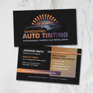 Autoraam tinten professionele tint installateur visitekaartje