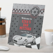 Autoracecircuit Raceauto Bar Mitzwa Reclamebord Met Voetstuk (Insitu)