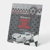 Autoracecircuit Raceauto Bar Mitzwa Reclamebord Met Voetstuk (Voorkant)