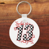 autoracenummer 13 sleutelhanger (Voorkant)