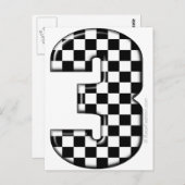 autoracenummer 3 briefkaart (Voorkant / Achterkant)