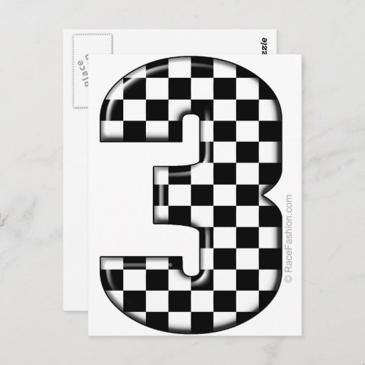 autoracenummer 3 briefkaart (Voorkant / Achterkant)