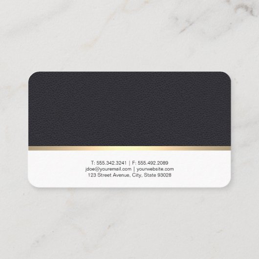 Autoreiniging Goud Premium Leer Visitekaartje (Achterkant)