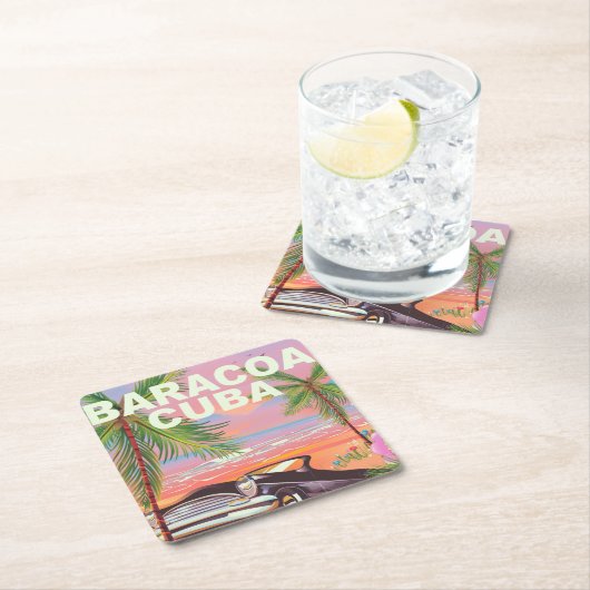 Autoreisposter Baracoa Cuba Kartonnen Onderzetters (Insitu)