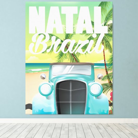  autoreisposter Natal Brazilië Canvas Afdruk (Insitu (Houten vloer))