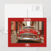 Autorennen in de straten van het oude Havana op Cu Briefkaart (Voorkant / Achterkant)