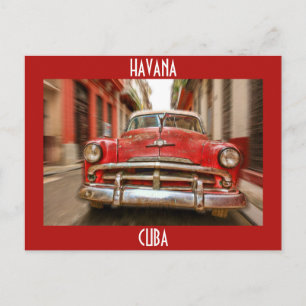 Autorennen in de straten van het oude Havana op Cu Briefkaart