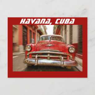 Autorennen in de straten van het oude Havana op Cu Briefkaart