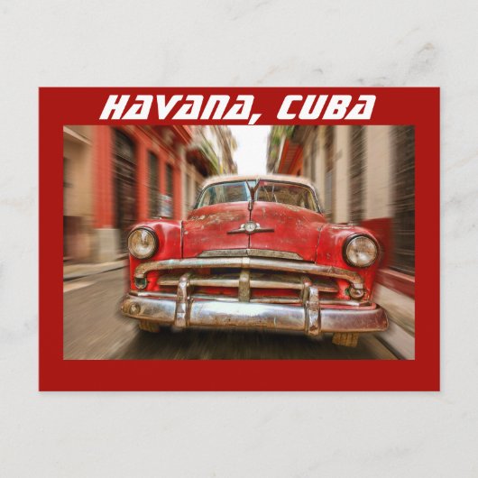Autorennen in de straten van het oude Havana op Cu Briefkaart (Voorkant)