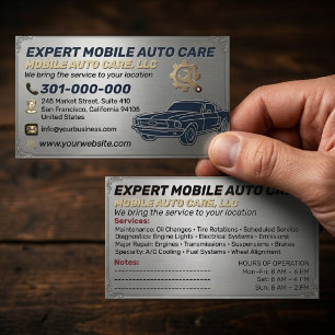 Autoreparatie & Auto Airco Specialist Metaal Alumi Visitekaartje