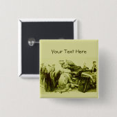 AUTOREPARATIE - AUTOMOTIEF VIERKANTE BUTTON 5,1 CM (Voorkant /achterkant)