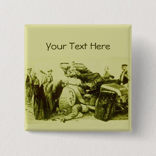 AUTOREPARATIE - AUTOMOTIEF VIERKANTE BUTTON 5,1 CM (Voorkant)