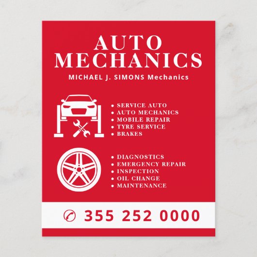 Autoreparatie professionele mobiele monteur servic flyer (Voorkant)