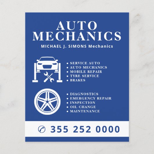 Autoreparatie professionele mobiele monteur servic flyer (Voorkant)