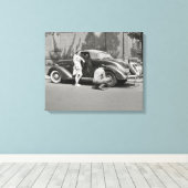 Autoreparatie Service, 1942 Canvas Afdruk (Insitu (Houten vloer))