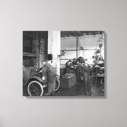 Autoreparatiebedrijf, 1919 canvas afdruk (Voorkant)